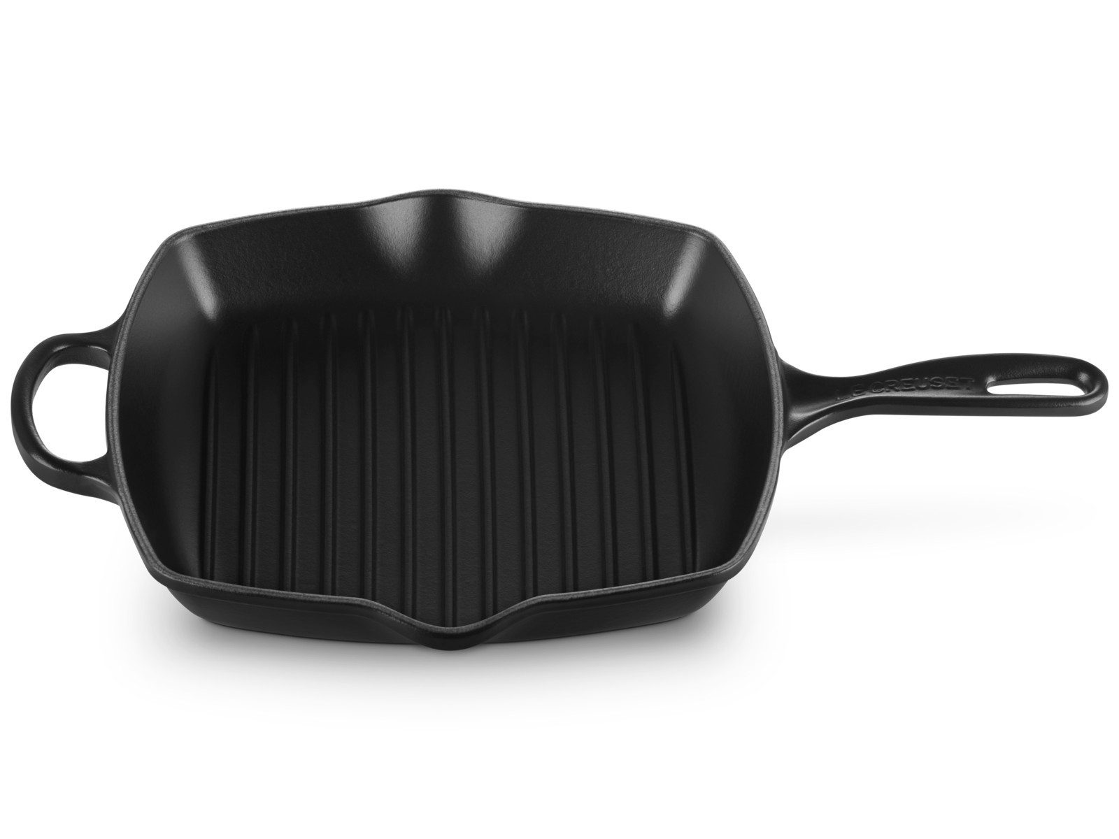 LE CREUSET Grillpfanne Grillpfanne Signature quadratisch schwarz matt 26cm