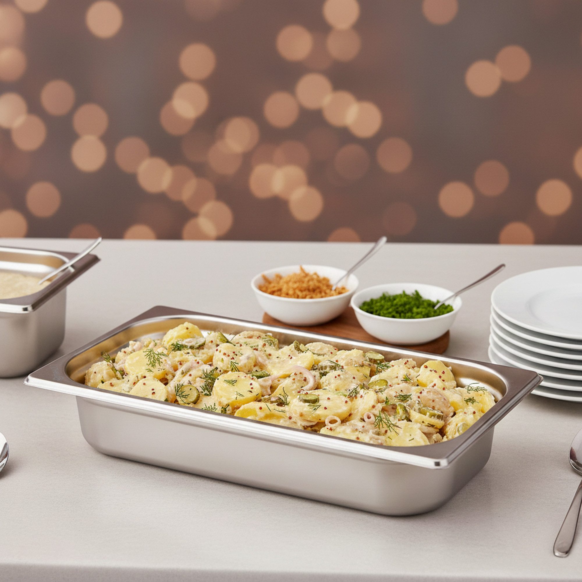 Mahlzeit Thermobehälter GN Behälter 1/3, Höhe 65 mm, Edelstahl Gastronomiebehälter, Edelstahl, für Chafing Dishes – Bild 2 von 5
