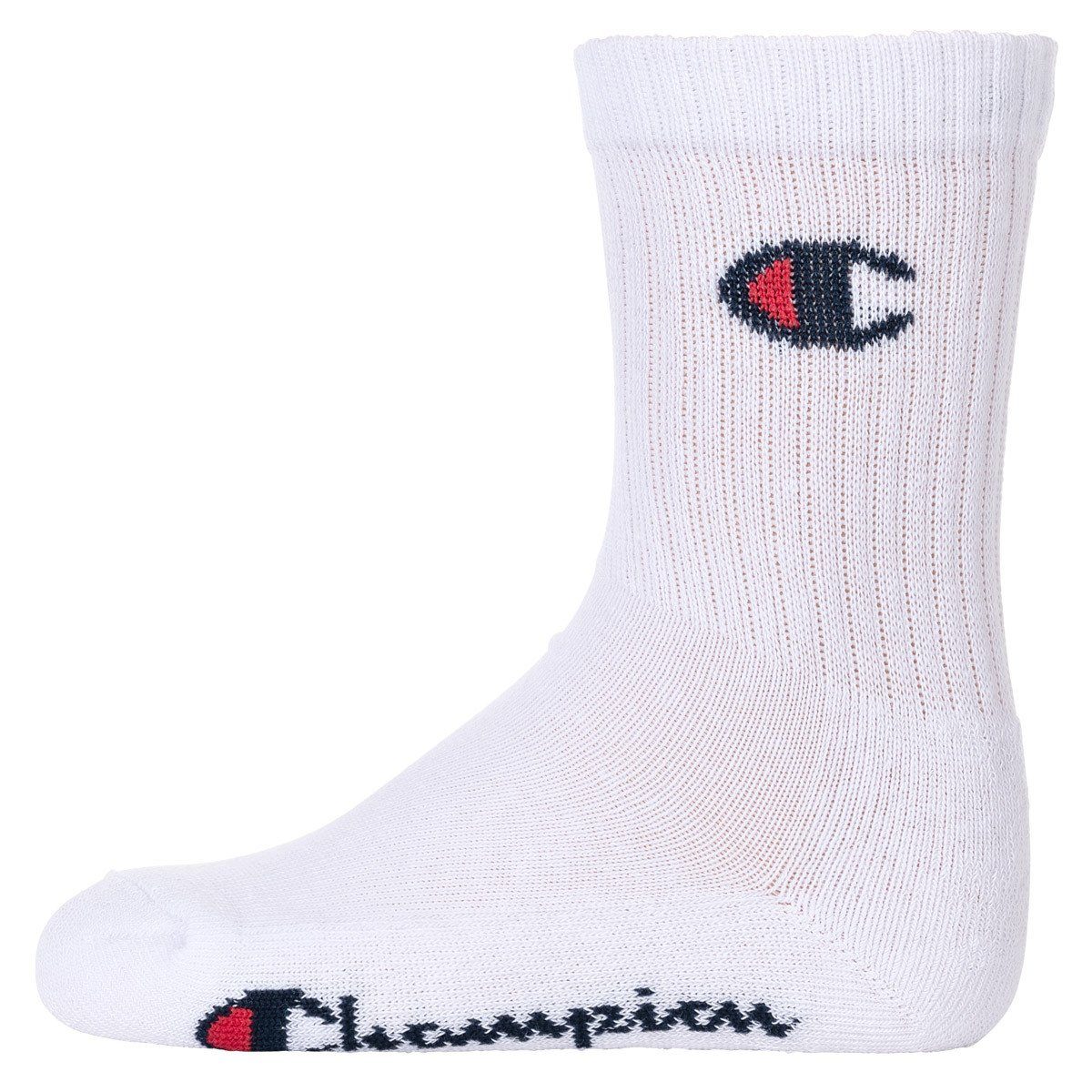 Champion Freizeitsocken Kinder Crew einfarbig 3er Blau/Weiß/Schwarz Socken, Socken, Pack