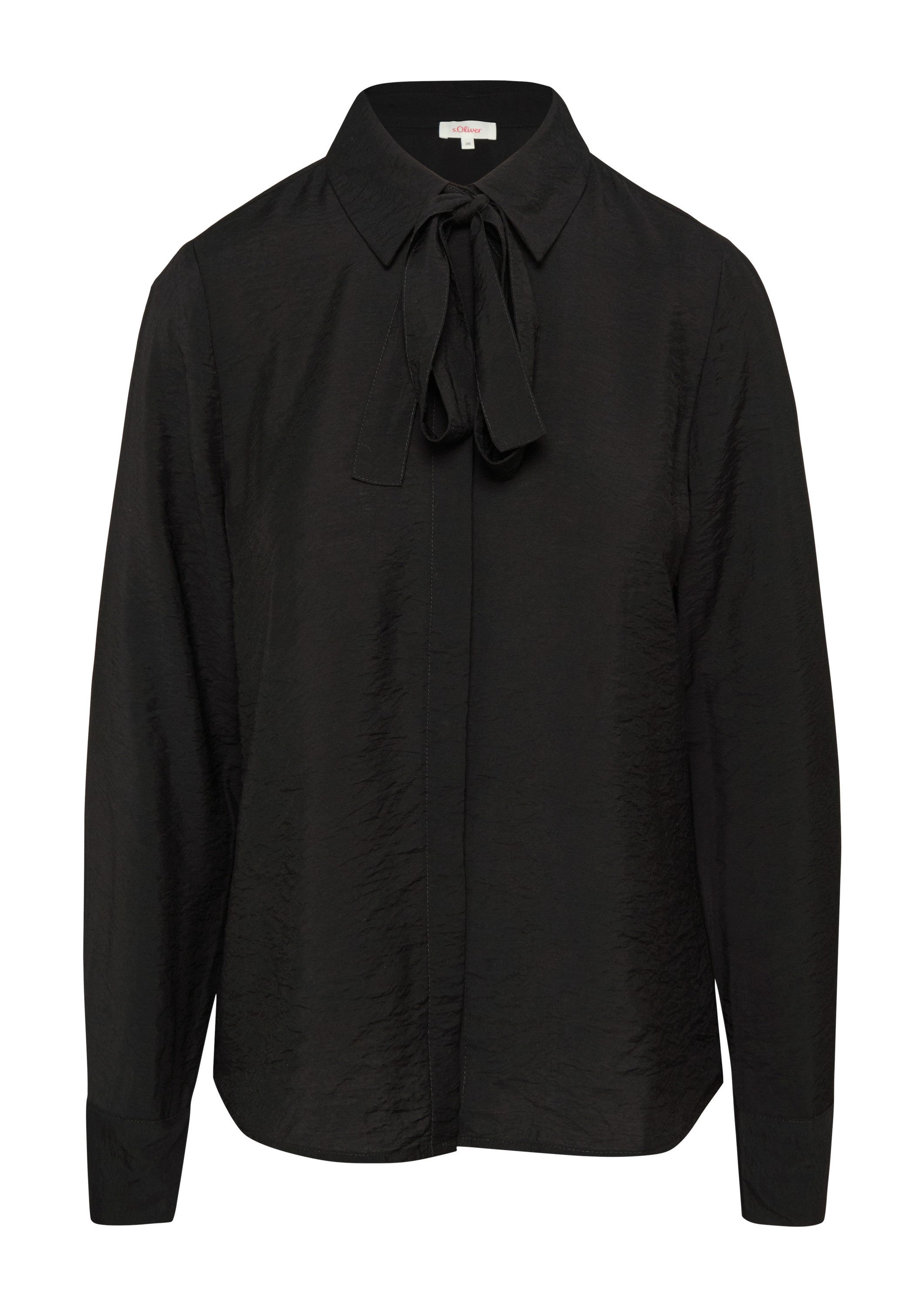 s.Oliver Langarmbluse Bluse Strukturierte Bluse mit abnehmbarer Schluppe günstig online kaufen