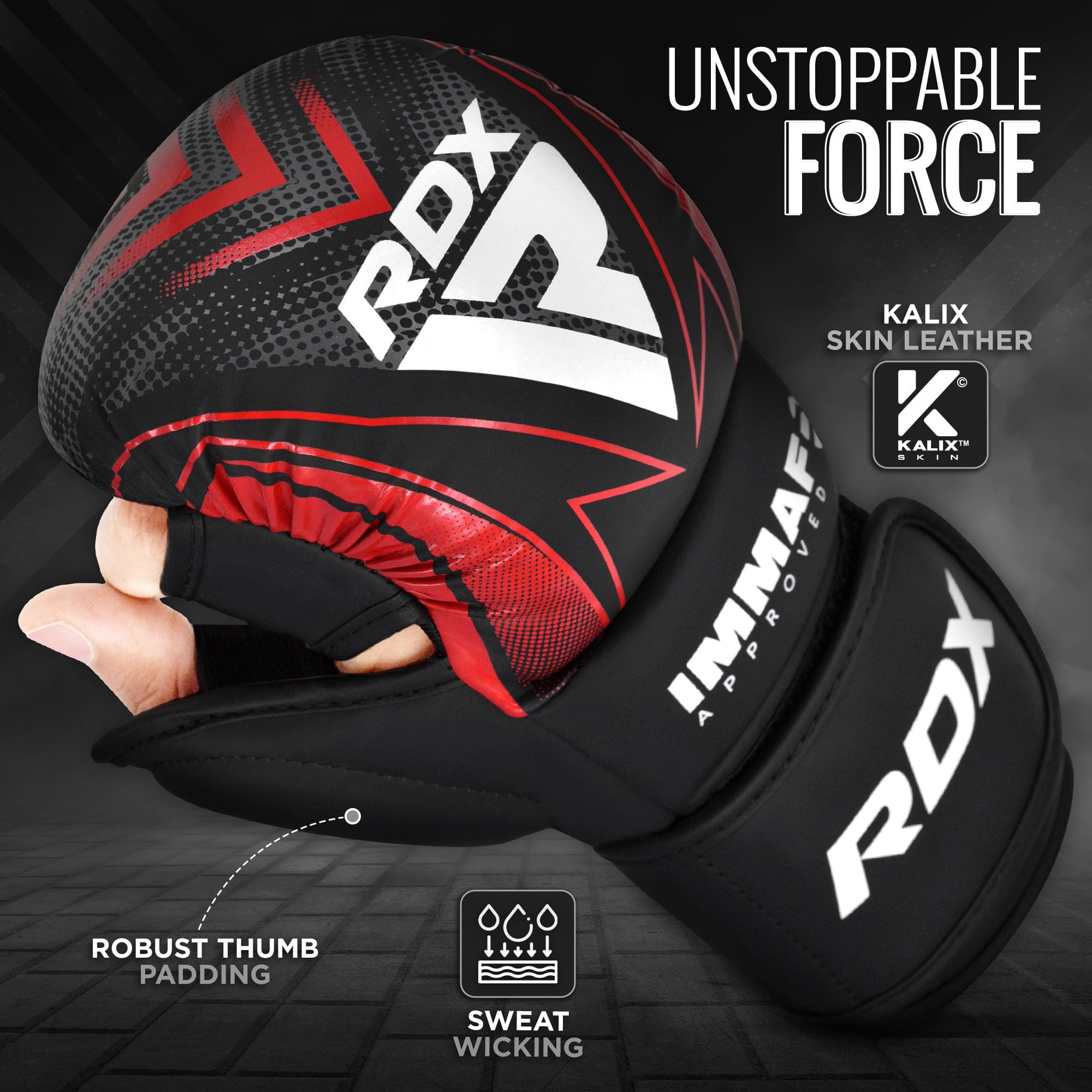 RDX Sports Trainingshandschuhe RDX IMMAF-zugelassene Sparring-Handschuhe für Training und Wettkampf