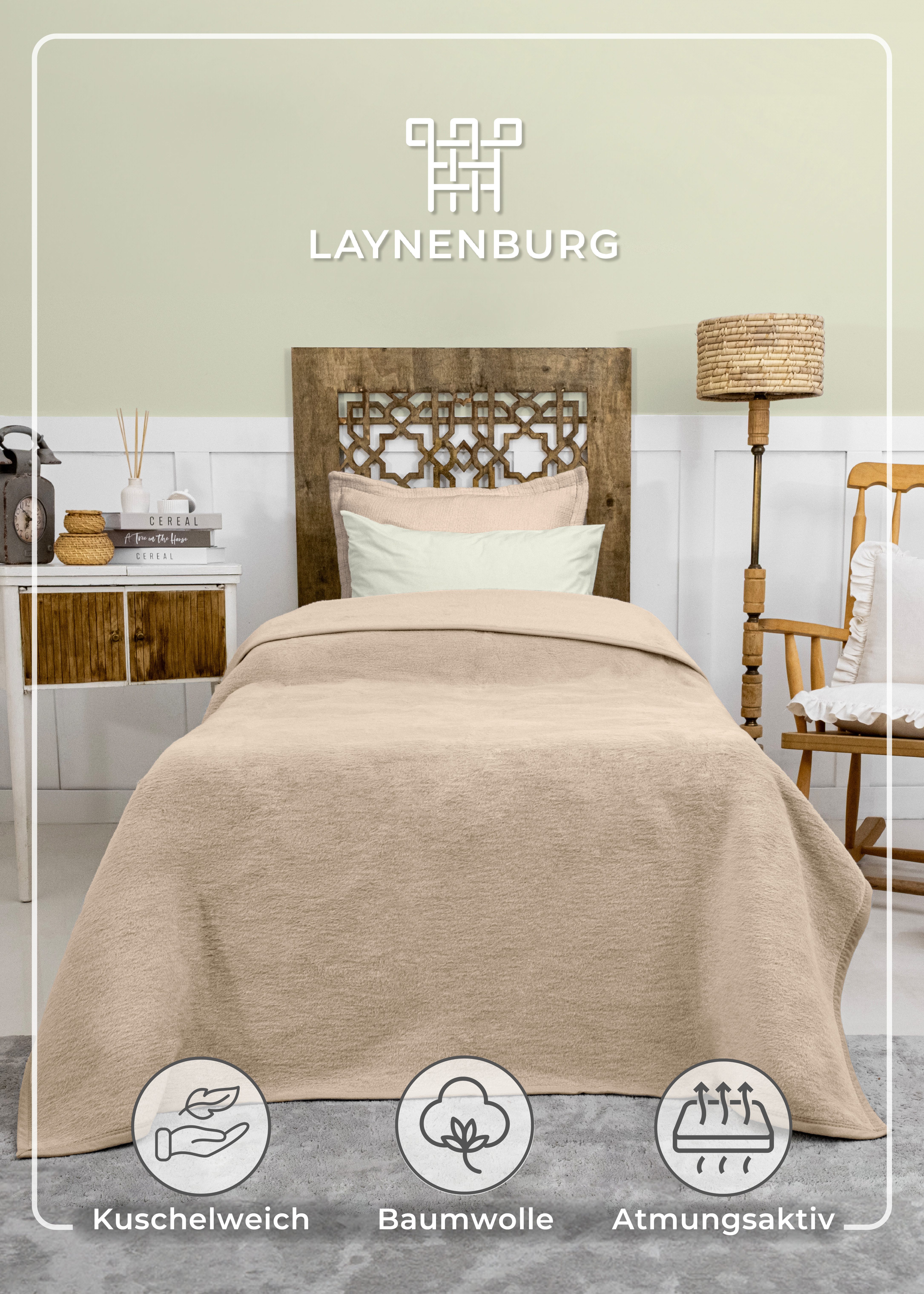 Wohndecke Wohndecke aus Baumwolle - Kuscheldecke, Baumwolldecke -, Laynenbu günstig online kaufen
