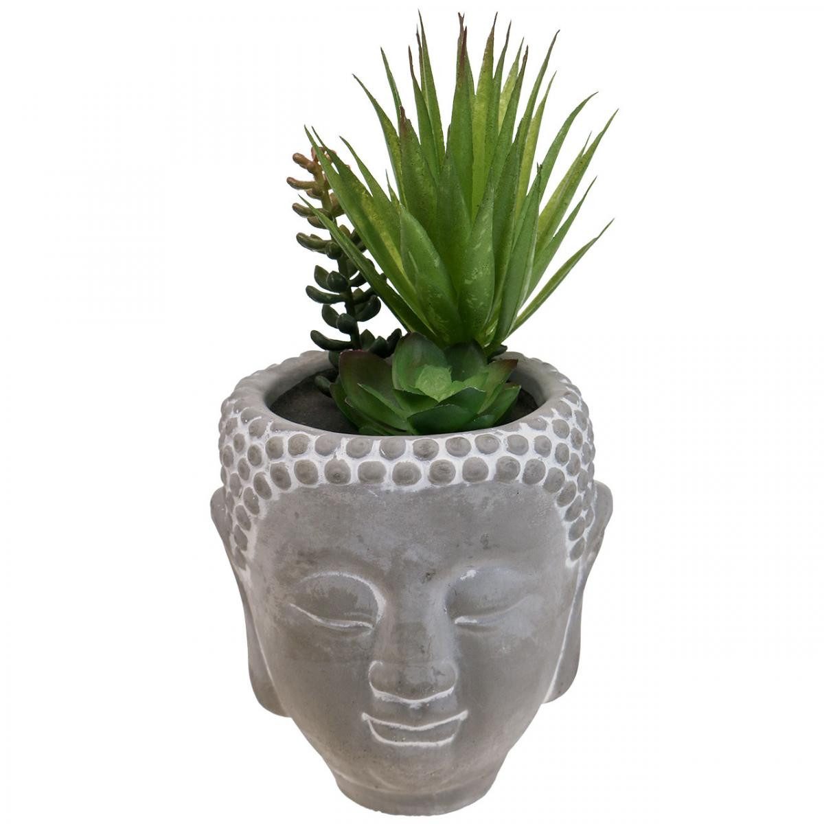 Kunstkaktus Zen-Garten Deko: Künstliche Sukkulenten in Buddha Blumentopf, Kaemingk, Höhe 25 cm