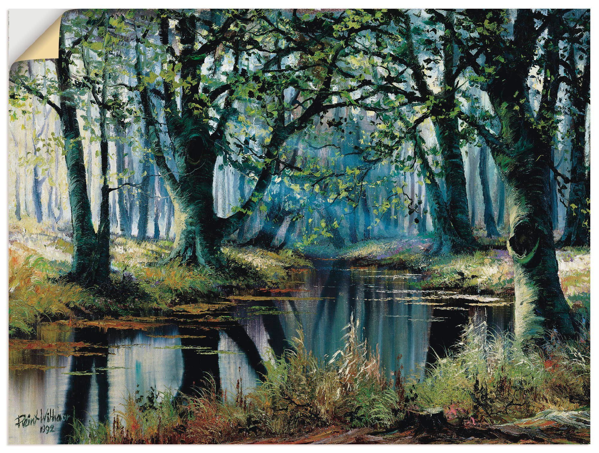 Wandbild Wald Ruhe versch. Leinwandbild, als (1 Bäumen, oder Poster Größen von Wandaufkleber in Artland St), den