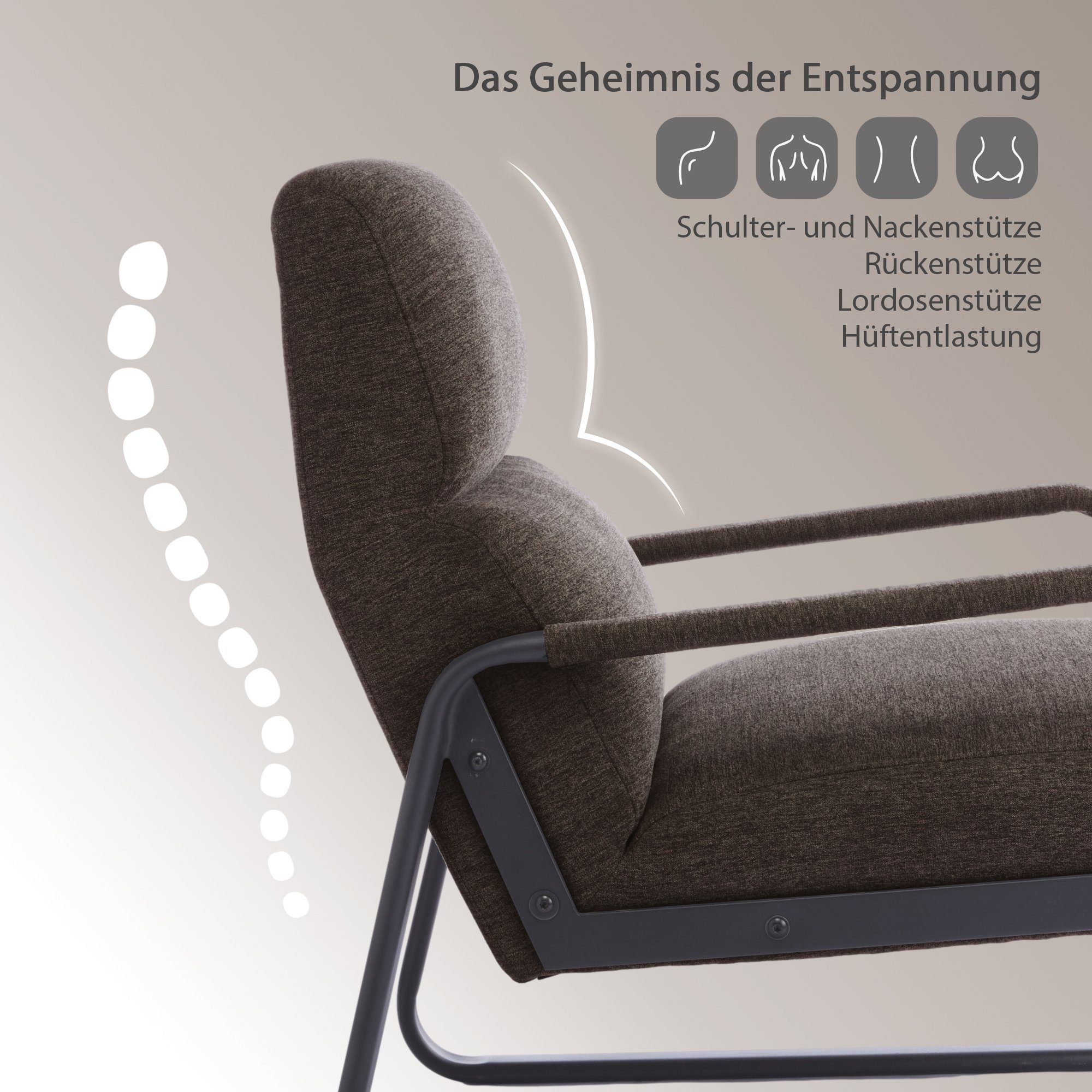 moderner Fernsehsessel (1-St., Relaxsessel Loungesessel Braun für Packung) Sessel, Wohnzimmer, Lesesessel, HomeGuru