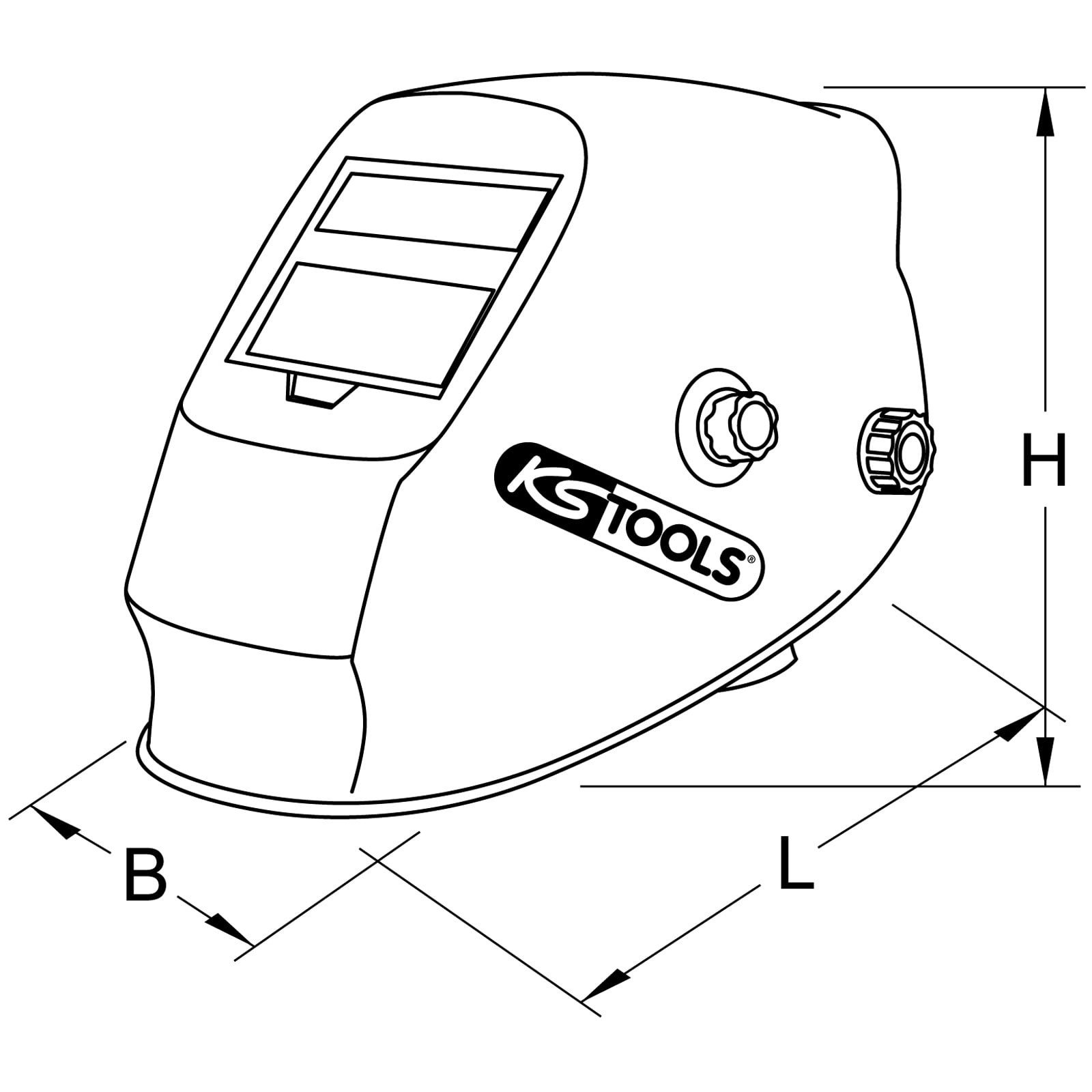 KS Tools Schutzhelm KS TOOLS Automatik-Schweißer-Schutzhelm Flame Design - 310.0155