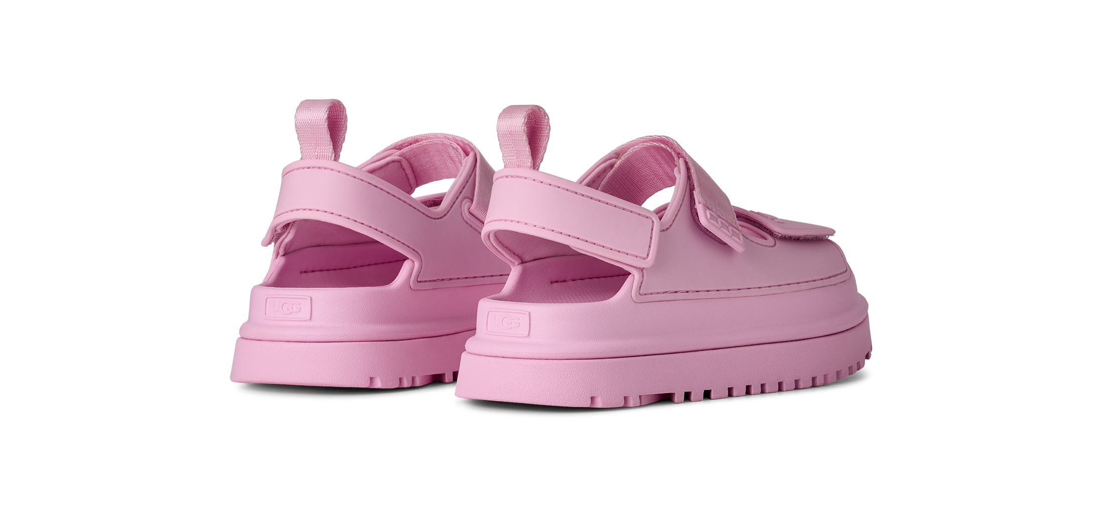 UGG K GOLDENGLOW Sandale, Sommerschuh, Poolslides, Plateauabsatz, mit Klettverschluss