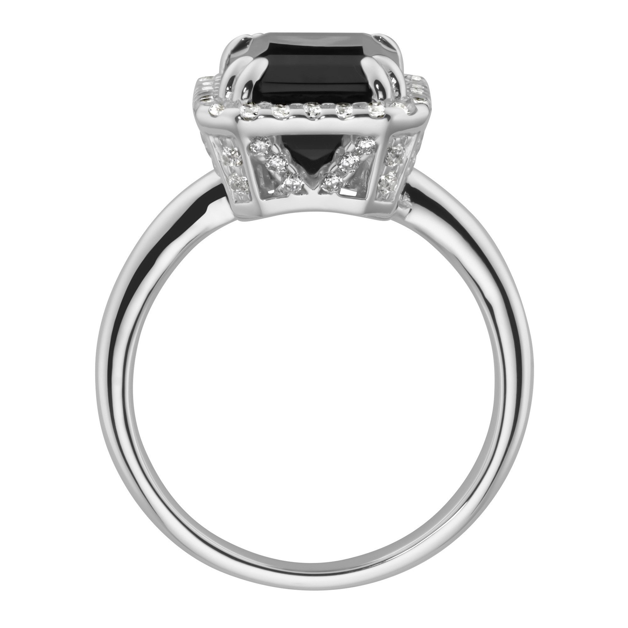 GIORGIO MARTELLO MILANO Silberring mit Zirkonia und grauem Kristallstein, S günstig online kaufen