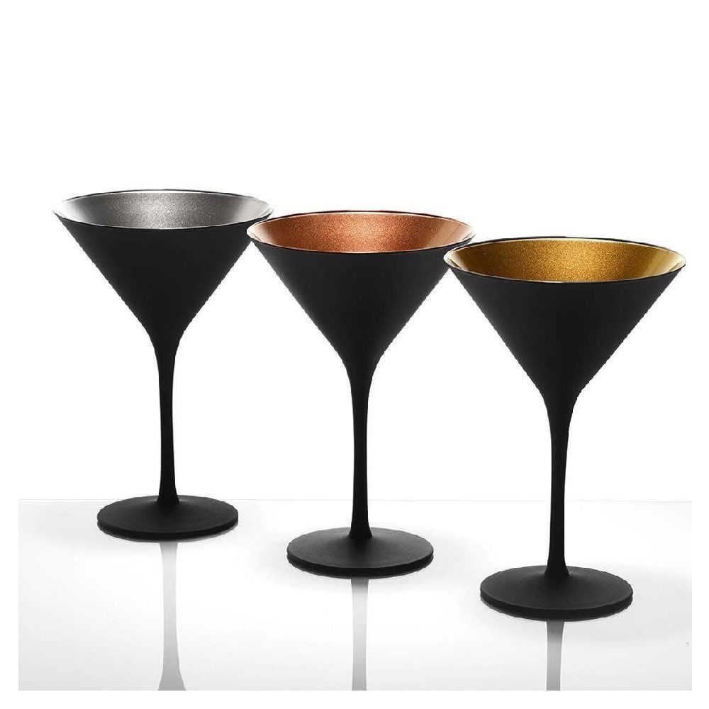Stölzle Cocktailglas Stölzle Lausitz Elements Cocktail Schwarz-Silber (6er Set), Glas