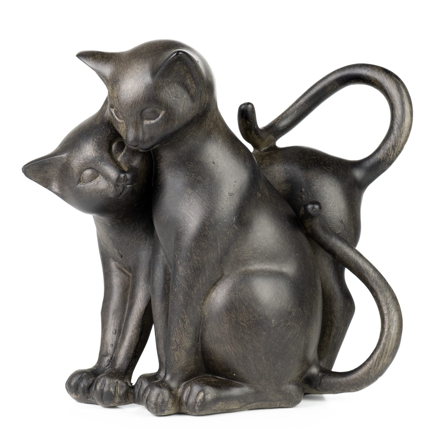 Moritz Dekofigur Dekofigur Katze Kater Katzenpaar Polyresin Antik, Polyresin Figuren Deko Geschenk Geometrische TierFigur Modern Skulptur