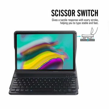 Lobwerk Tablet-Hülle 3in1 Hülle + Tastatur + Maus für Samsung Galaxy Tab A T510 T515 10.1, Aufstellfunktion, Sturzdämpfung