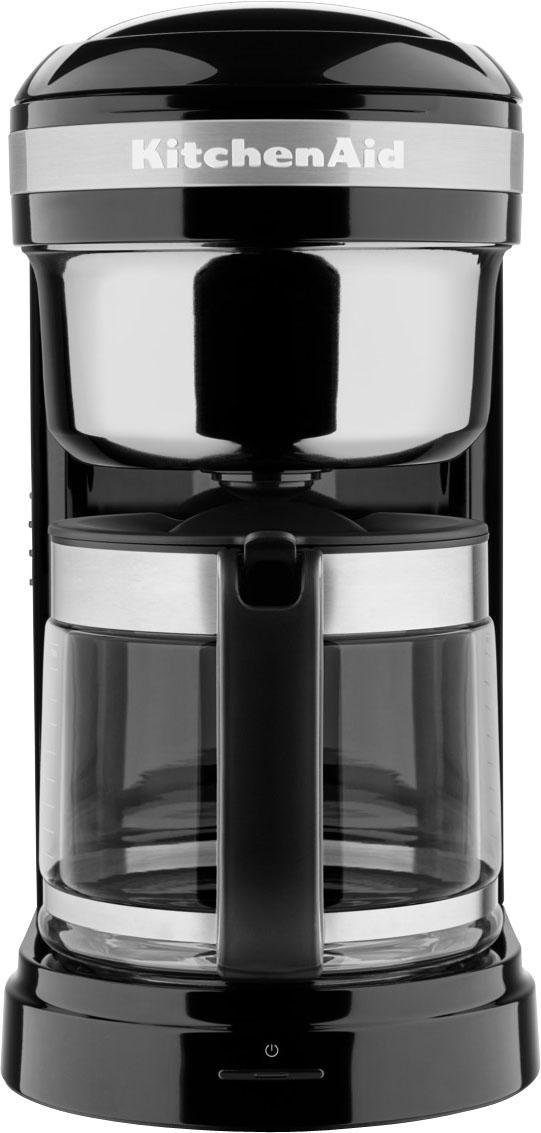 KitchenAid Filterkaffeemaschine 5KCM1209EOB ONYX BLACK, 1,7l Kaffeekanne, goldfarbener Permanentfilter, Drip-Kaffeemaschine mit spiralförmigem Wasserauslass