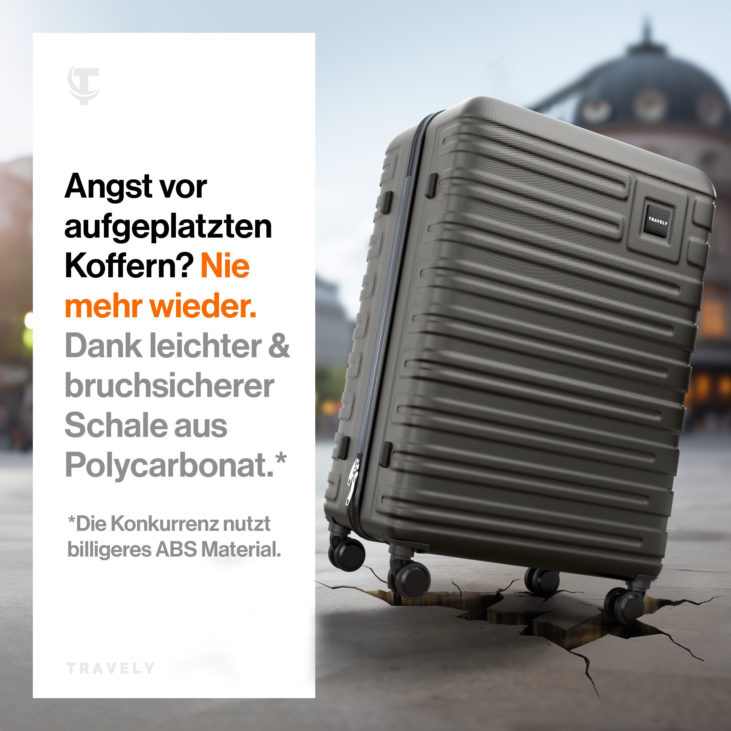 Travely Koffer Polycarbonat Koffer XL 77cm - Reisekoffer, Hartschalenkoffer günstig online kaufen