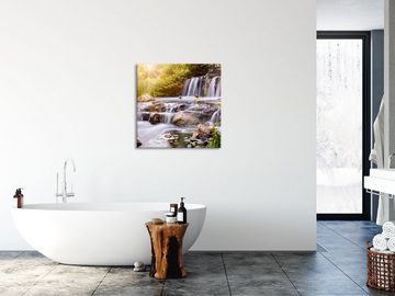 Pixxprint Glasbild Wasserfall, Wasserfall (1 St), Glasbild aus Echtglas, inkl. Aufhängungen und Abstandshalter