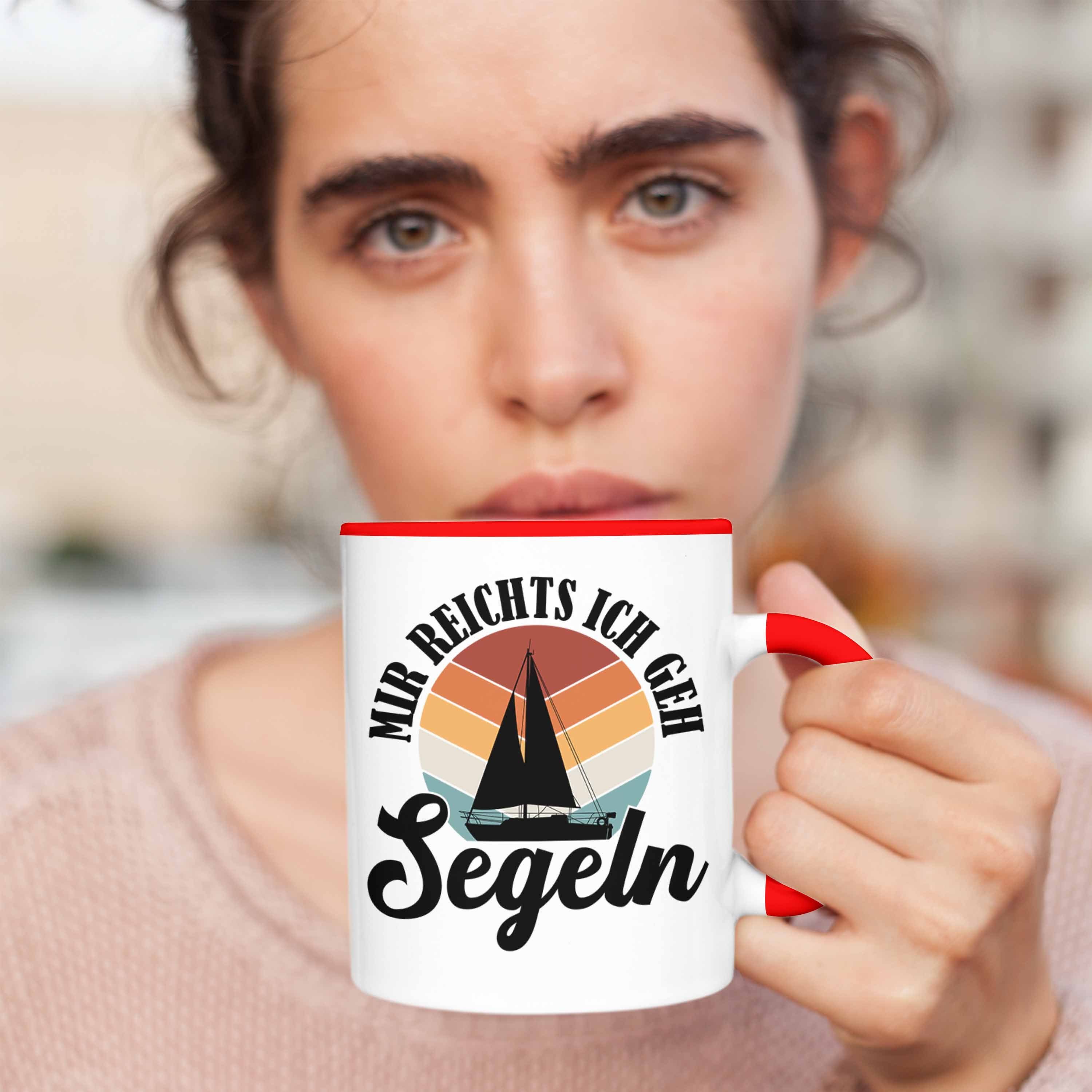 Trendation Tasse Trendation - Segelboot Geh Frauen Katamaran Rot Geschenk Segler Geschenkidee Segeln Reichts Männer Ich Tasse Mir