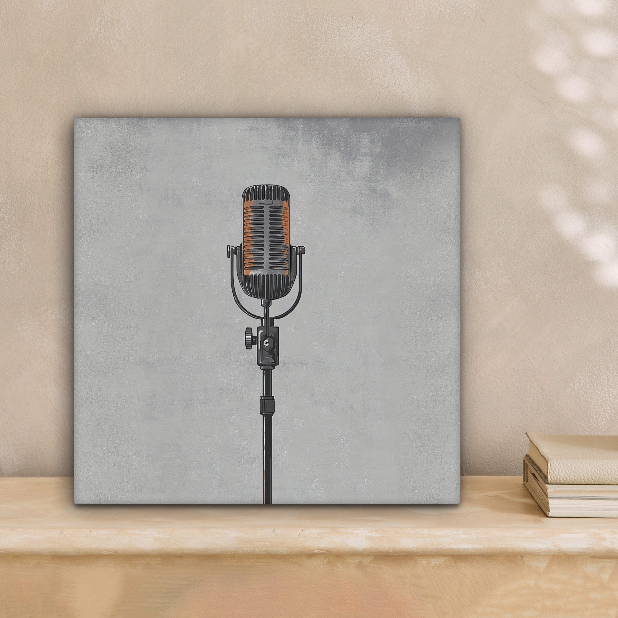 OneMillionCanvasses® Leinwandbild Mikrofon - Vintage - günstig online kaufen