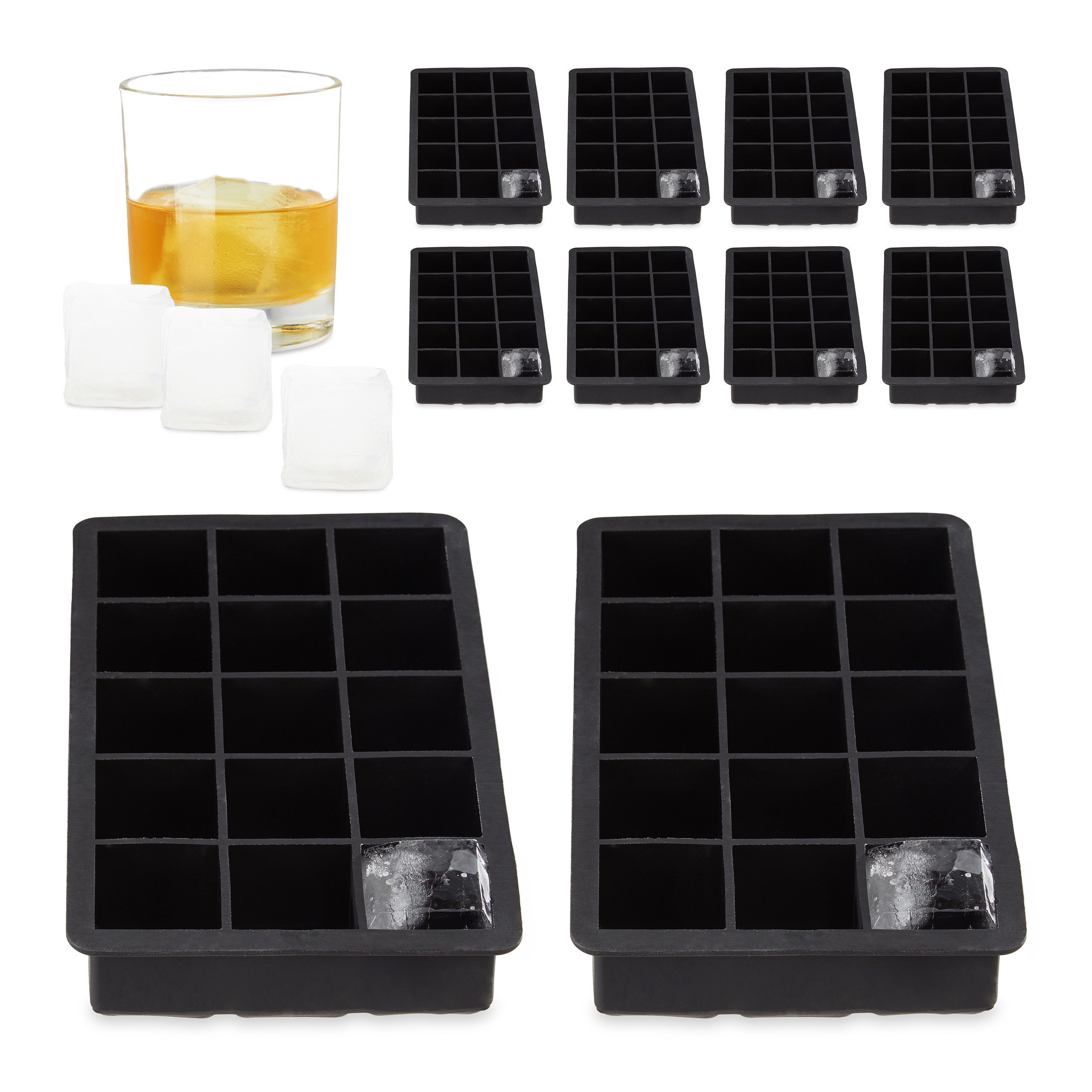 Eiswürfelform 10 x Eiswürfelform Silikon 3,5 cm