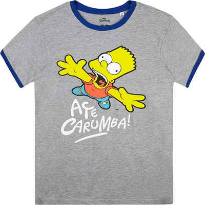 The Simpsons Print-Shirt THE SIMPSONS T-Shirt Kinder und Jugendliche Ringer Jungen und Mädchen Gr. 128 140 152 164 für 8 10 12 14 Jahre