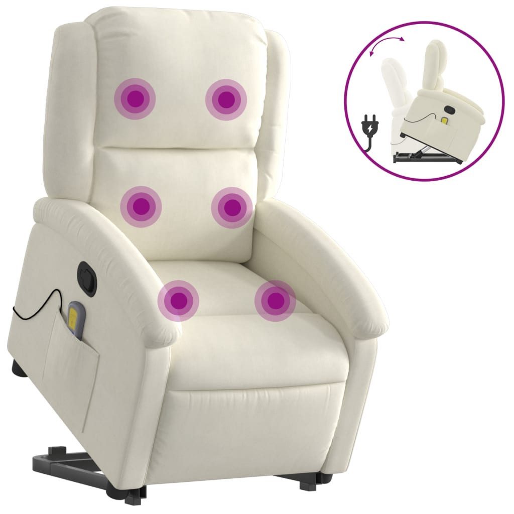 vidaXL Sessel Massagesessel mit Aufstehhilfe Creme günstig online kaufen