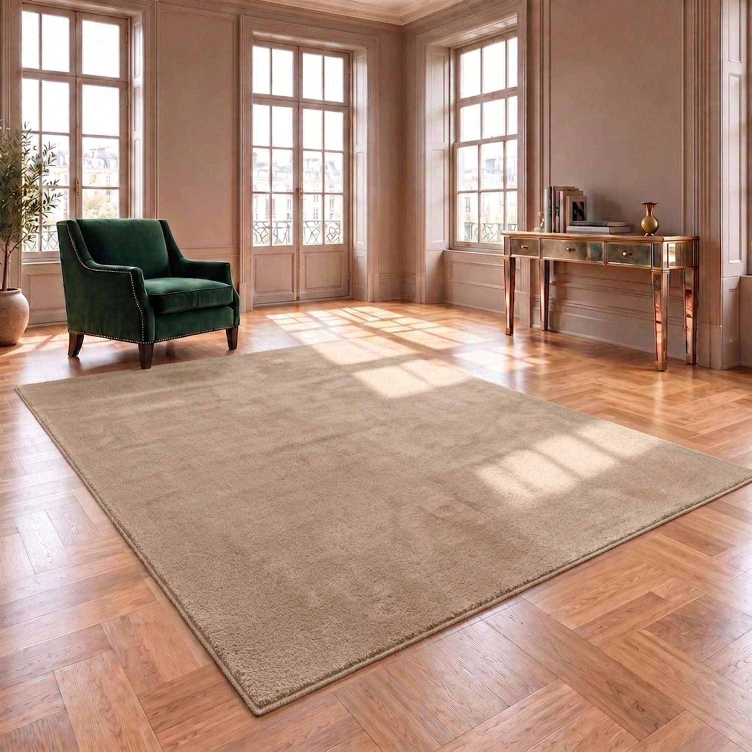 Vimoda Teppich Cozy Kurzflor Teppich – Angenehm warm & weich, waschbar & rutschfest, Rechteck, Höhe: 10 mm, Fellteppich Uni, Wohnzimmer, Schlafzimmer, kinderzim – Bild 4 von 5