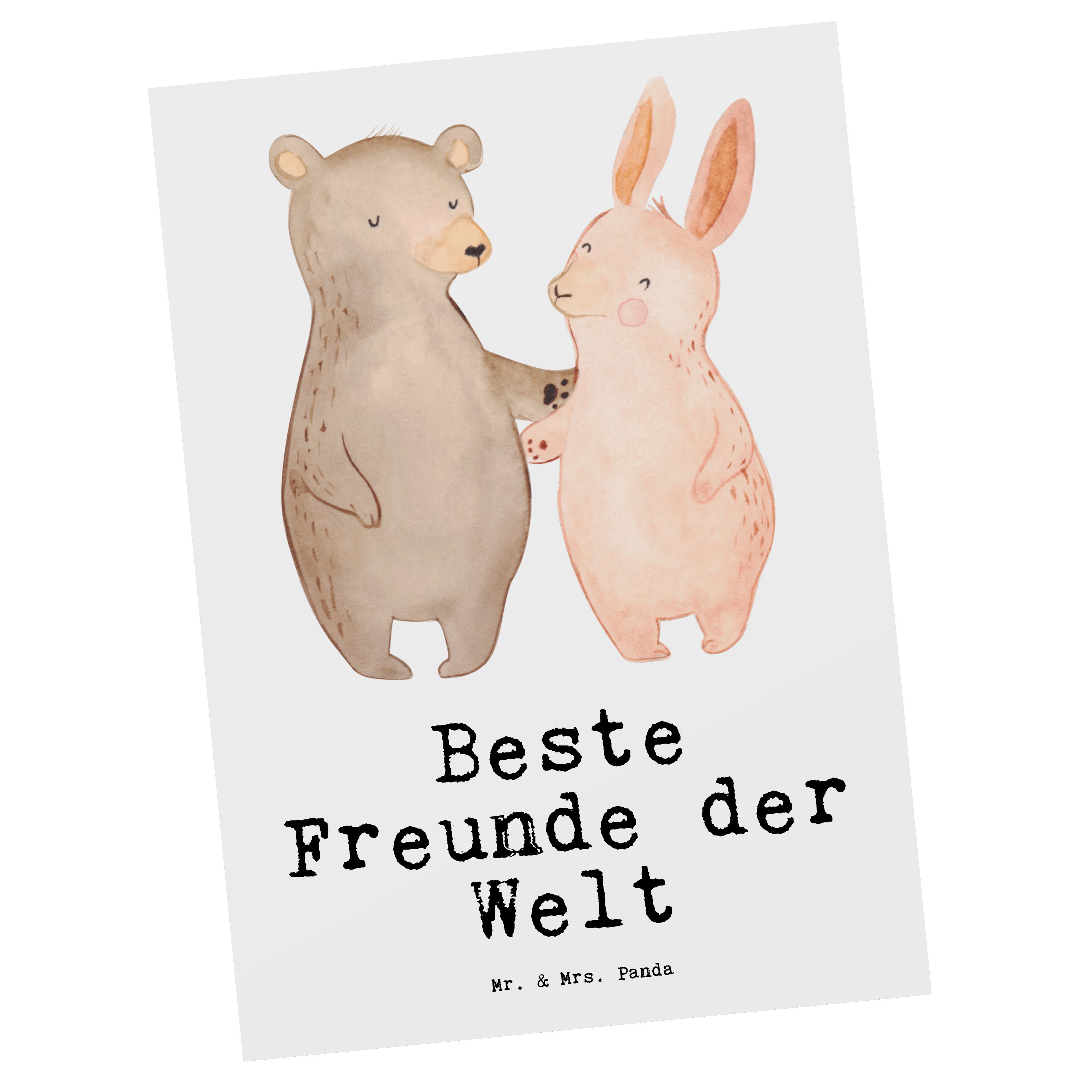 - Einladung, Freunde Panda Welt Mrs. - Mr. der Grußkarte Postkarte & Beste Weiß Hase Geschenk,