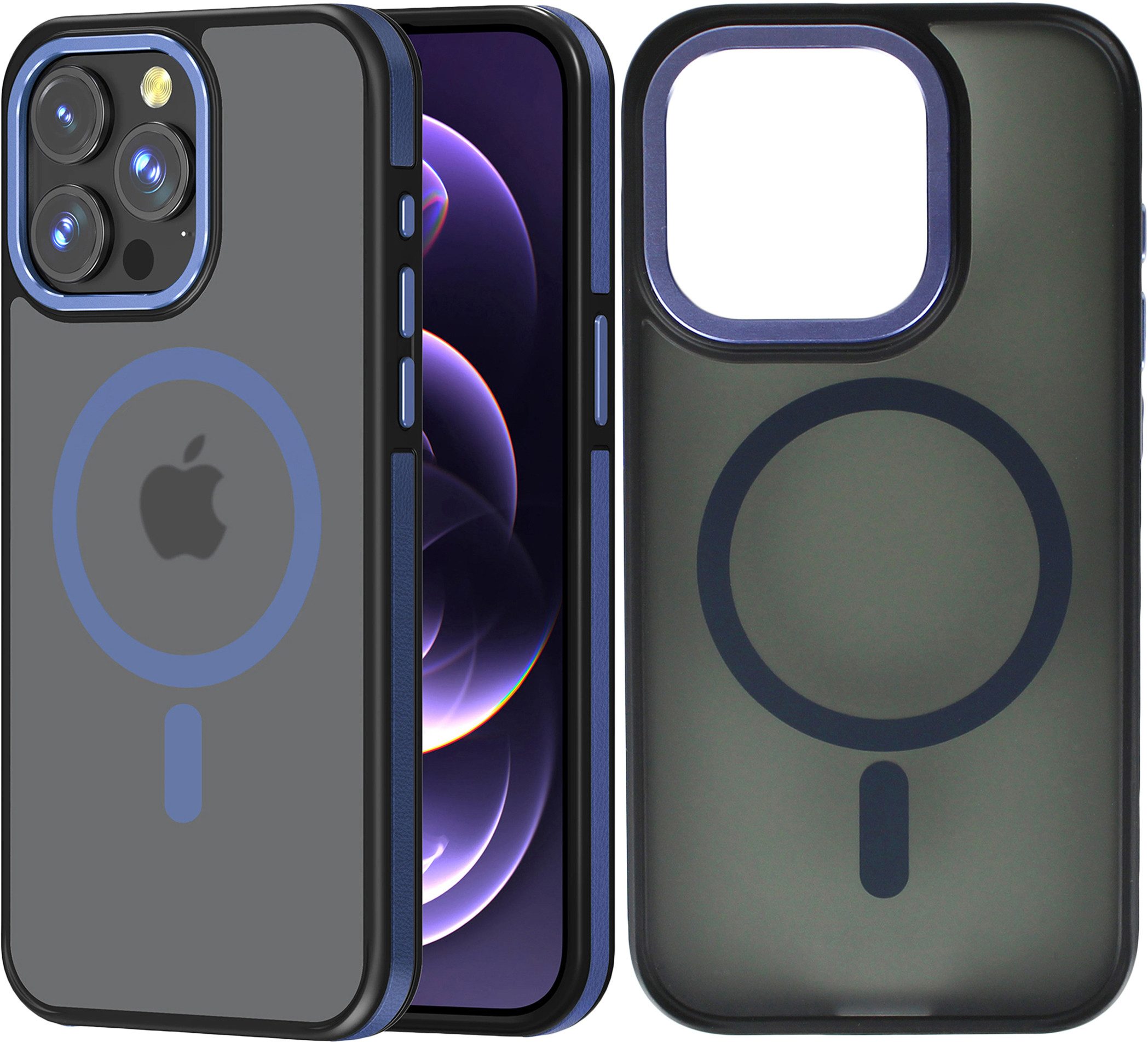 Wörleonline Handyhülle für Apple iPhone 15 Pro Hülle, Schutzhülle in matter Optik, MagSafe kompatible Handyhülle