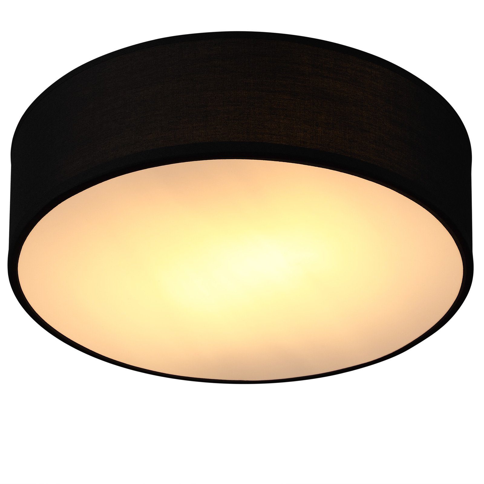 monzana Deckenleuchte Deckenleuchte, Innenbeleuchtung, Leuchtmittel nicht inklusive, Deckenlampe Stoff Schwarz 30 cm Modern E27 Rund 1 Flammig | Deckenlampen