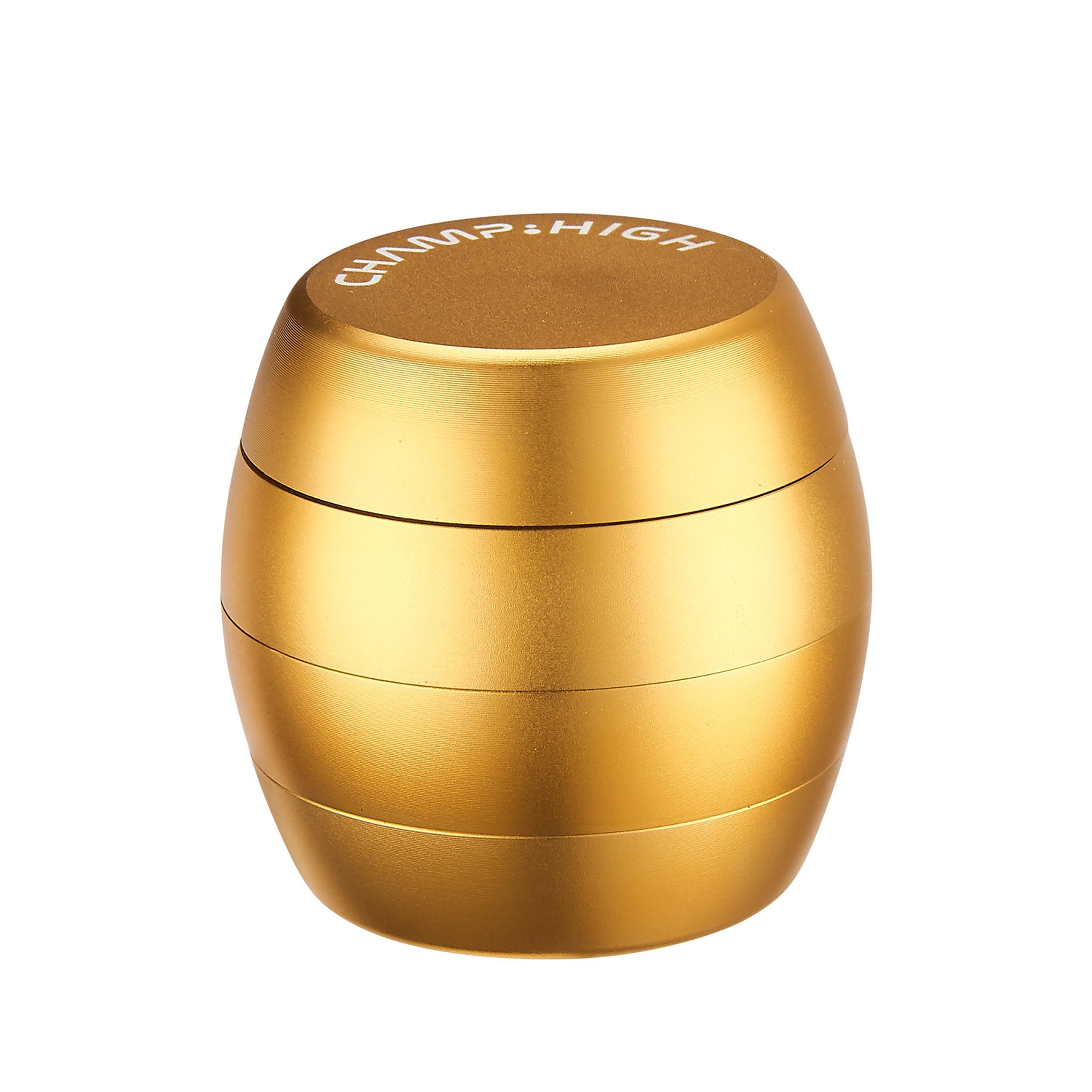 CHAMP HIGH Kräutermühle GRINDER 40mm Metall 4-tlg Crusher Sieb Tabak Gewürz Herb 30 (Gold), Kräuter Mühle