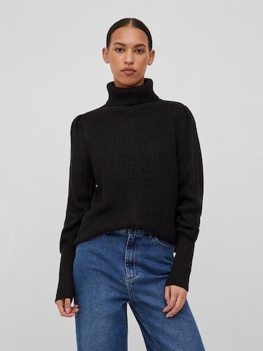 Vila Rollkragenpullover VILOU NEW ROLLNECK L/S KNIT TOP - NOOS Kunstfaser, regular fit
