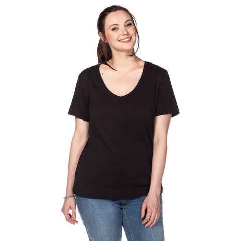 Sheego T-Shirt Große Größen aus fein gerippter Qualität