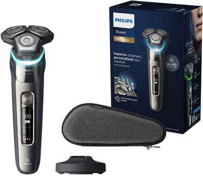 Philips Elektrorasierer Shaver Series 9000 S9974/35, ausklappbarer Präzisionstrimmer, Ladestand und Etui, mit SkinIQ Technologie