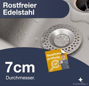 Everhomely® Abflusssieb 6er Universal Abflusssieb Dusche Badewanne Spülbecke rostfrei Haarsieb, (6-St)