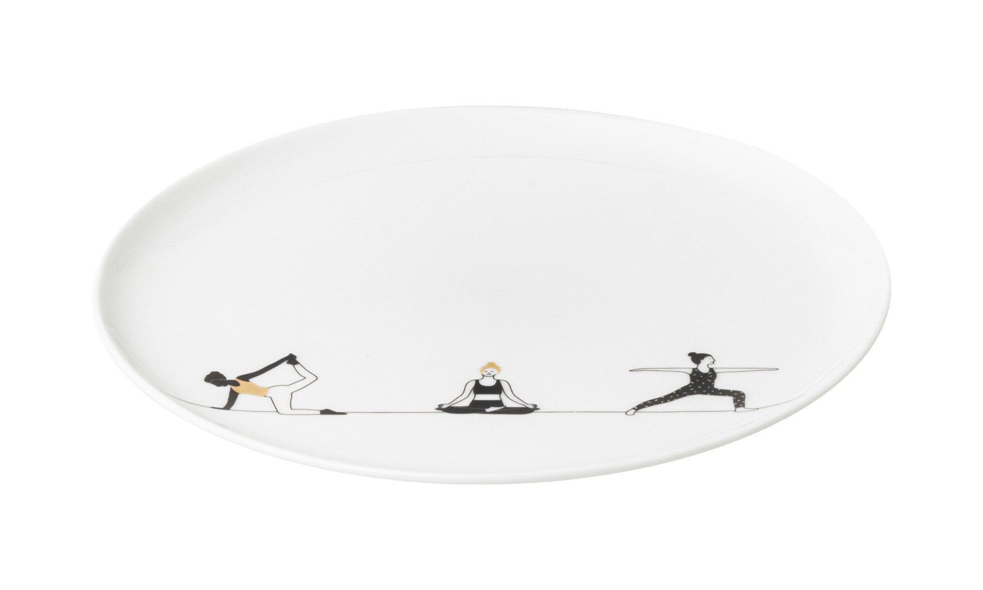 Räder Teller räder Hobby Geschenkteller Yoga Porzellan Weiß