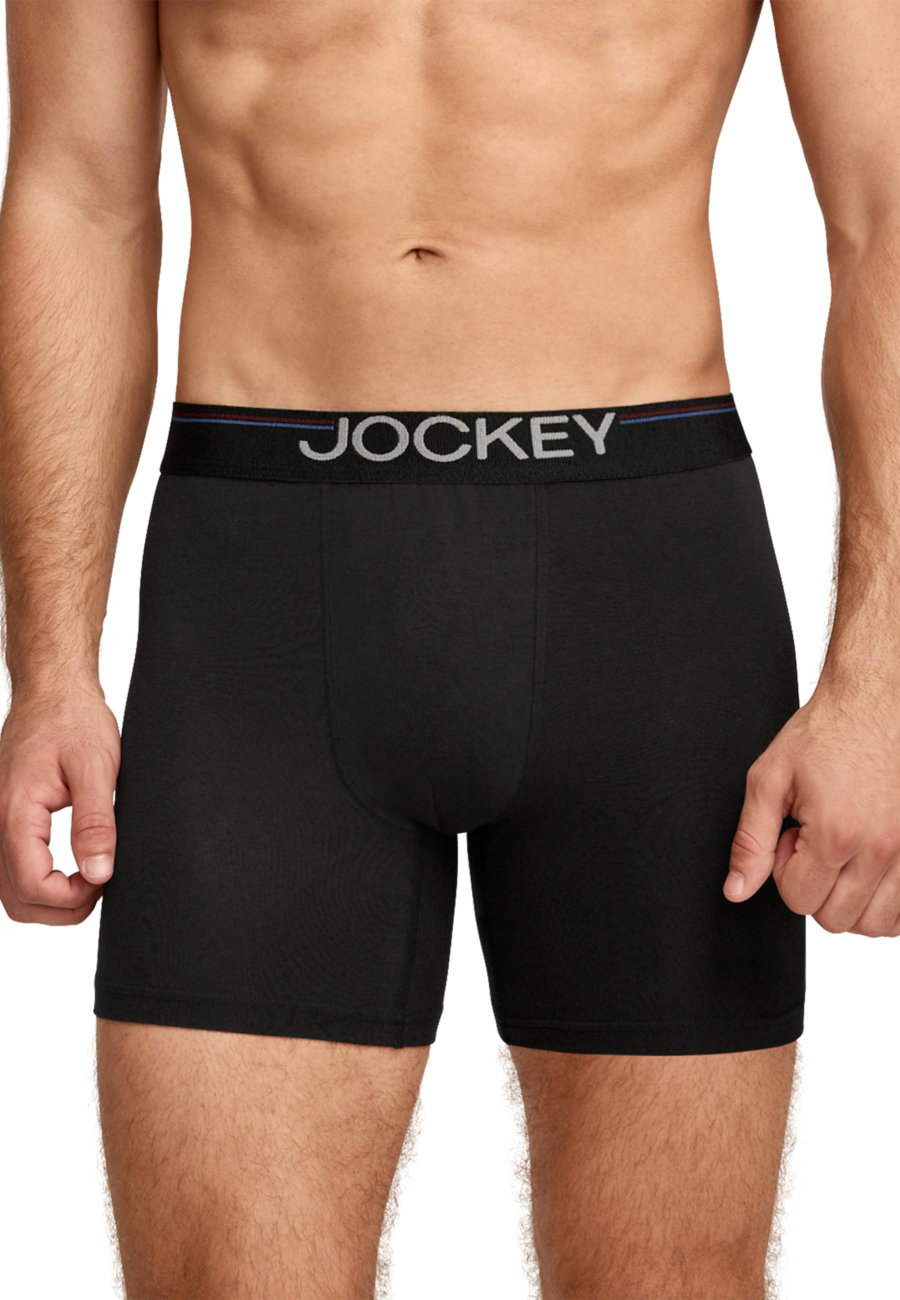 Jockey Langer Boxer Cotton Stretch (3er Pack) eng anliegend, hoher Tragekomfort