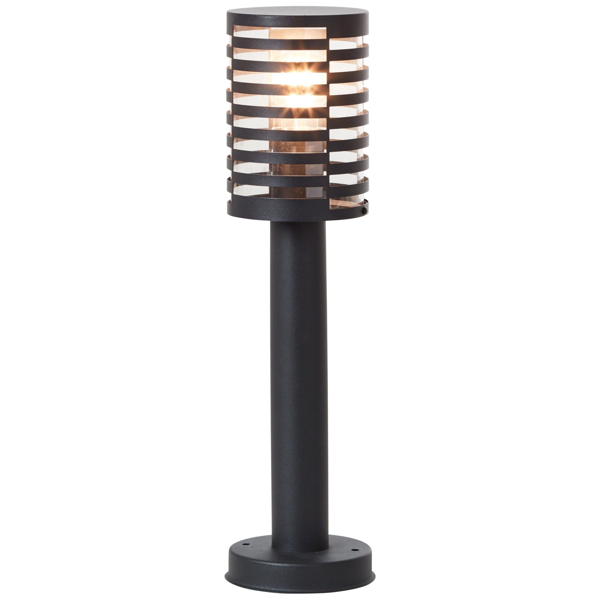 Lightbox Außen-Stehlampe, ohne Leuchtmittel, Sockelleuchte 50 x 13 cm, Edelstahl/Kunststoff, matt schwarz