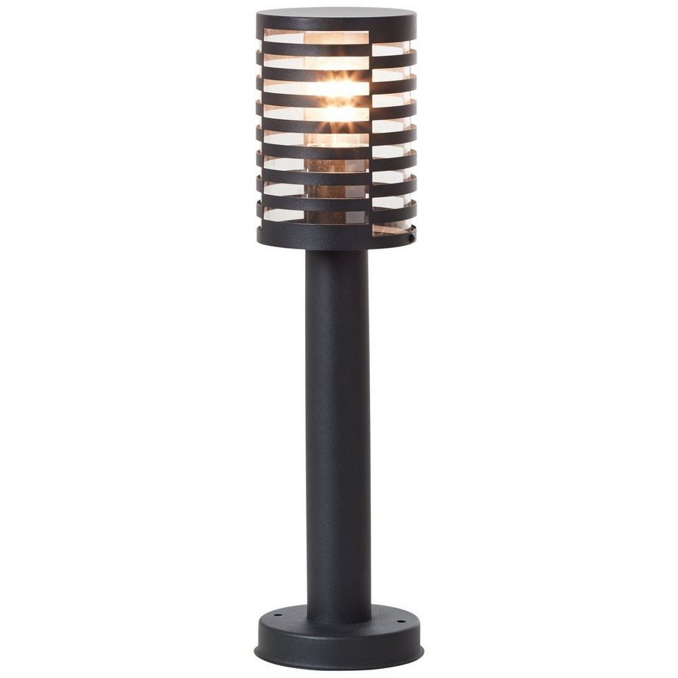 Lightbox Außen-Stehlampe, ohne Leuchtmittel, Sockelleuchte 50 x 13 cm,  Edelstahl/Kunststoff, matt schwarz