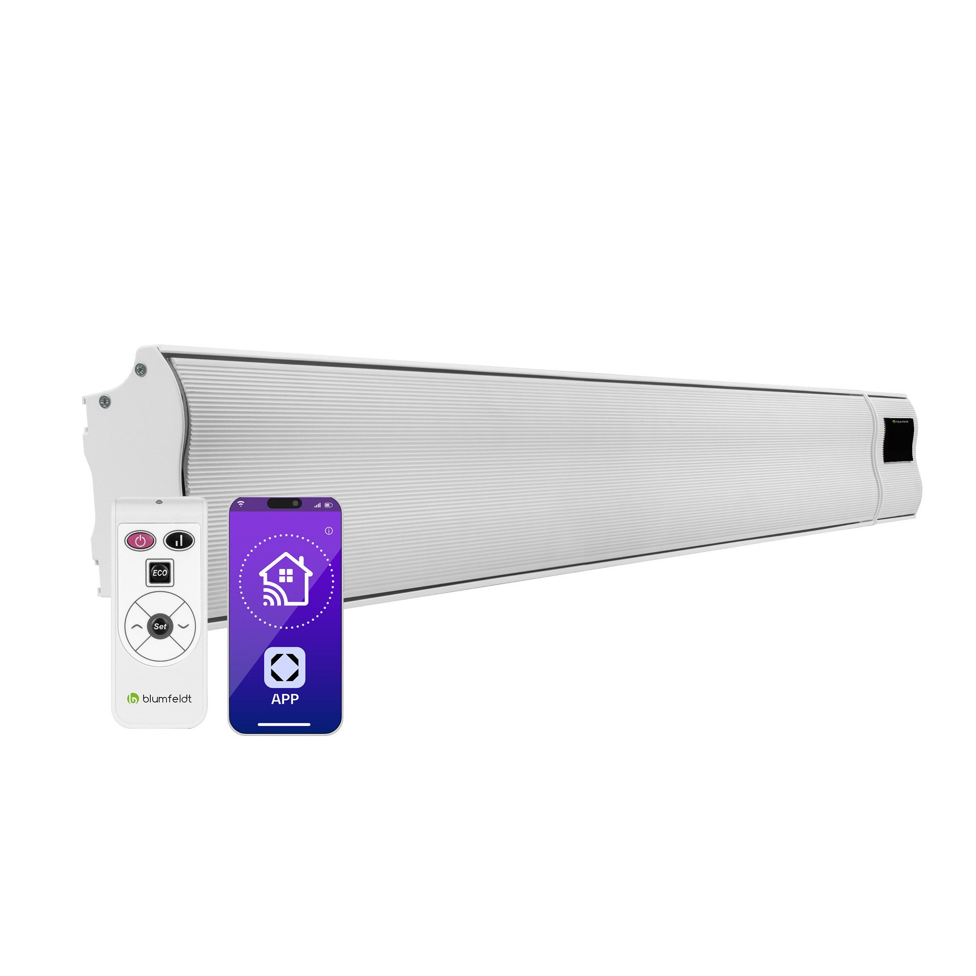 blumfeldt Heizstrahler Cosmic Beam Smart 24, Infrarot Heizstrahler Terrasse Wand Terrassenheizstrahler IR Strahler