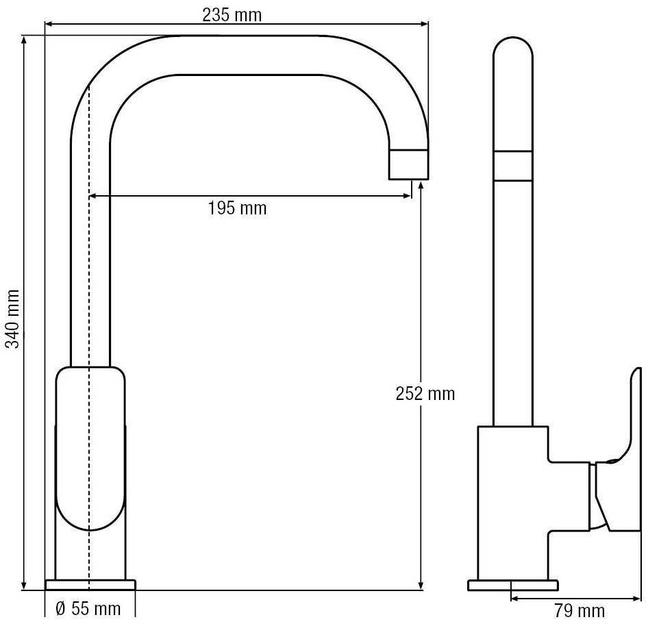 CORNAT Spültischarmatur Einhebelarmatur "Noir Round", ND, Druckguss, schwarz Black Edition, matt schwarz, hoher & schwenkbarer Auslauf