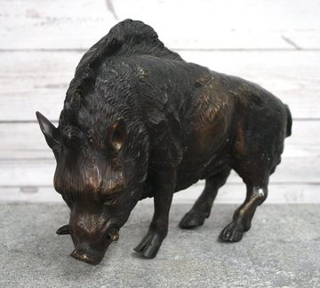 Bronzeskulpturen Skulptur Bronzefigur kleines Wildschwein Eber Keiler Wildtier Dekoration
