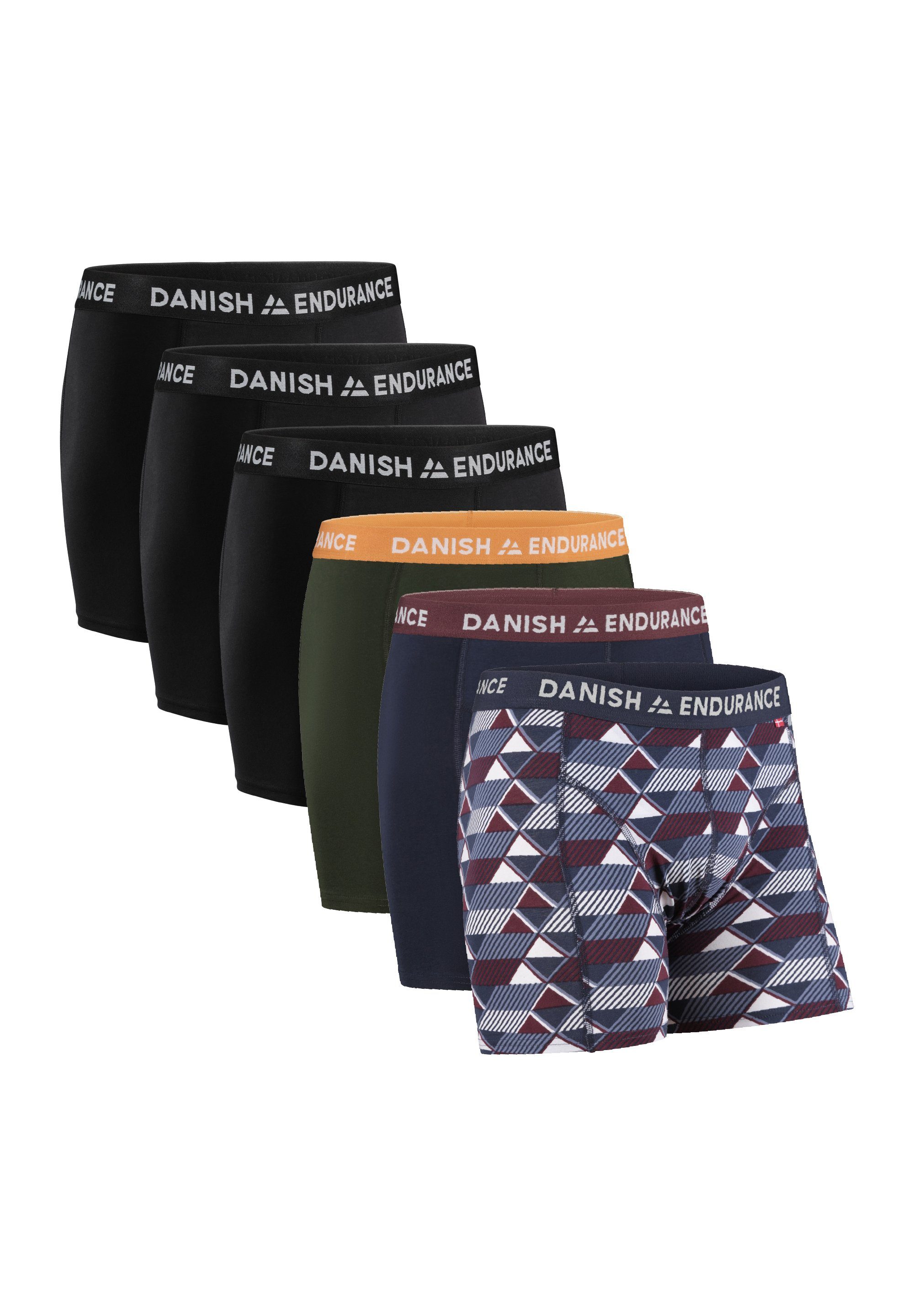 DANISH ENDURANCE Boxershorts Classic Trunks (Packung, 6-St) aus weicher Baumwolle Multicolor