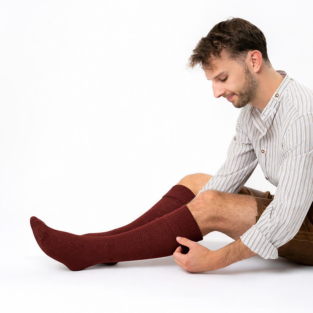 HerzSticht Trachtensocken Herren Lange Trachtensocken 1er Pack (Modell: Silberdistel) (1-Paar)