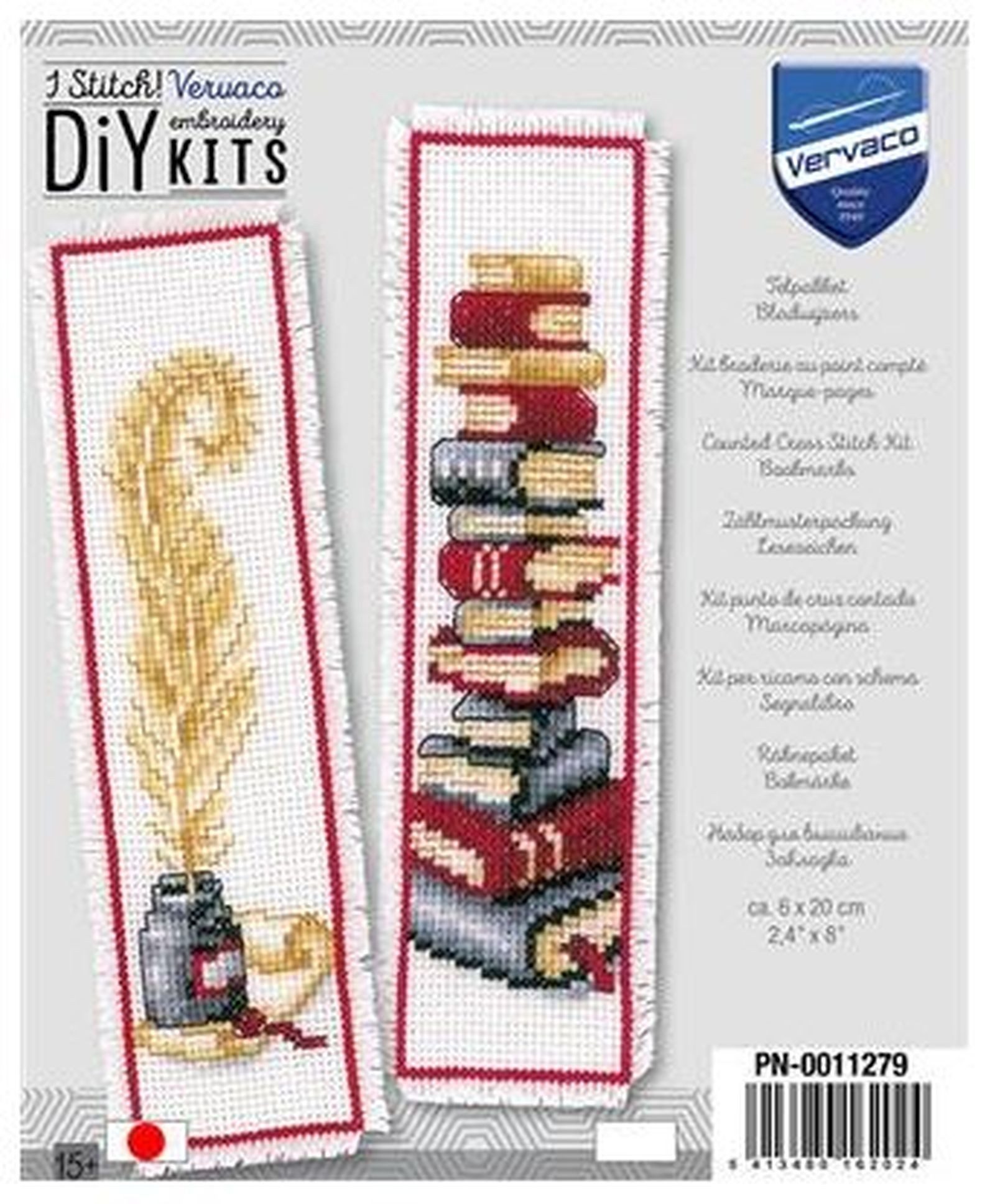 Vervaco Kreativset Kreuzstich-Set – Kreatives Lesezeichen, DIY Set