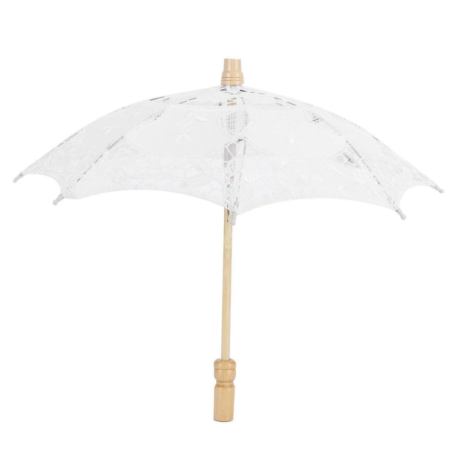 LuxusKollektion Stockregenschirm Spitze Regenschirm Vintage Weiß