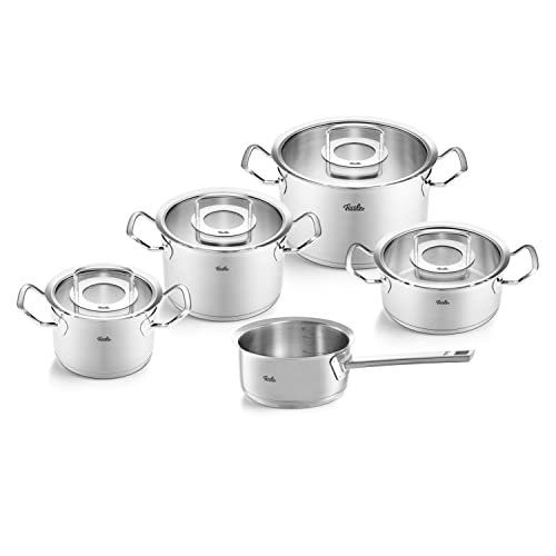 Fissler Topf-Set Original-Profi Collection®, Edelstahl 18/10 (Set, 5-tlg., Kochtopf 16/20/24 + Bratentopf 20cm + Stielkasserolle 16cm oD), Made in Germany