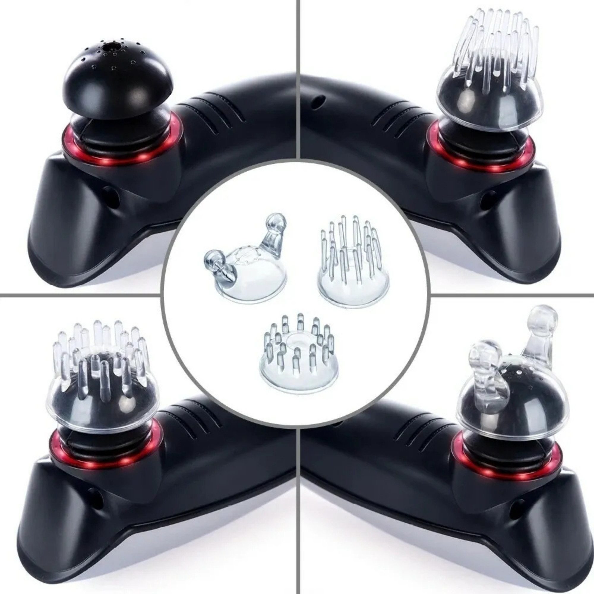 smartEC Massagegerät Witali elektrisches Handmassagegerät inkl. 3 Massageaufsätzen
