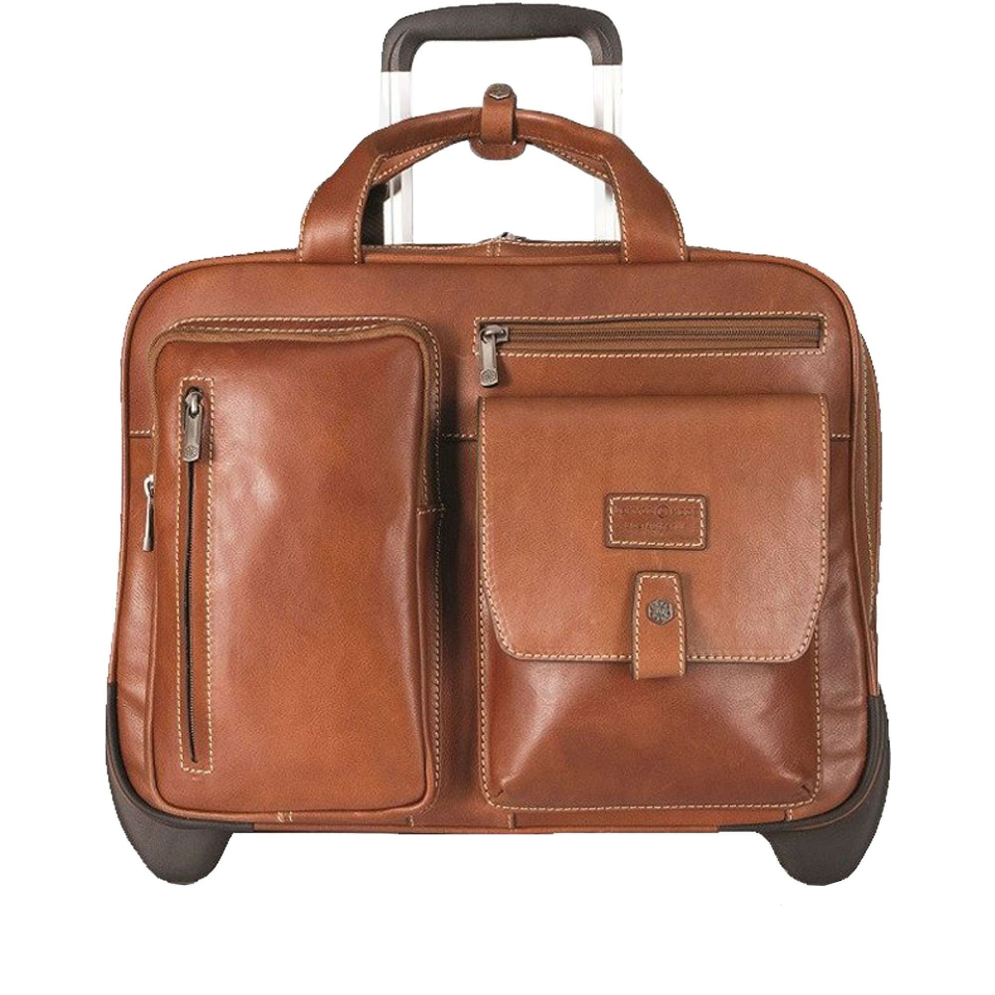 Jekyll & Hide Rollen, Leder Business-Trolley Montana, 2