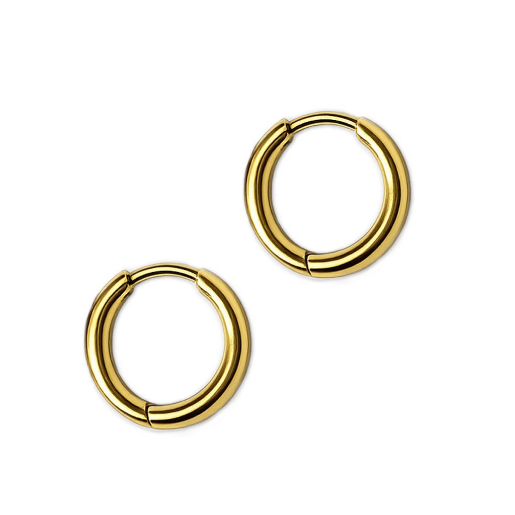 viva-adorno Paar Creolen Damen Klappcreolen Hoop Ohrringe Edelstahl verschiedene Größen, dünn schmal Conch Helix Cartilage Piercing