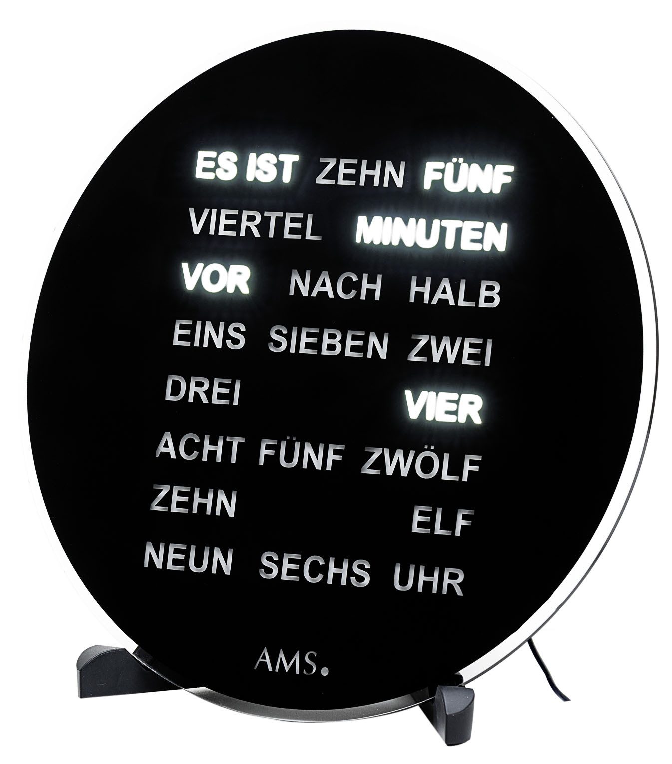 AMS Tischuhr Quarzuhr, Wohnzimmer, Esszimmer