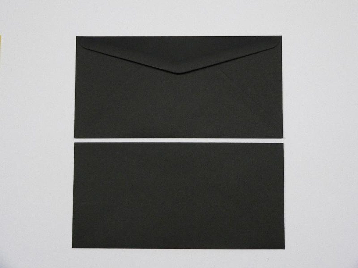 Blanke Briefhüllen Briefumschlag Briefumschläge DINlang 120g/qm gummiert VE=100 Stück schwarz.