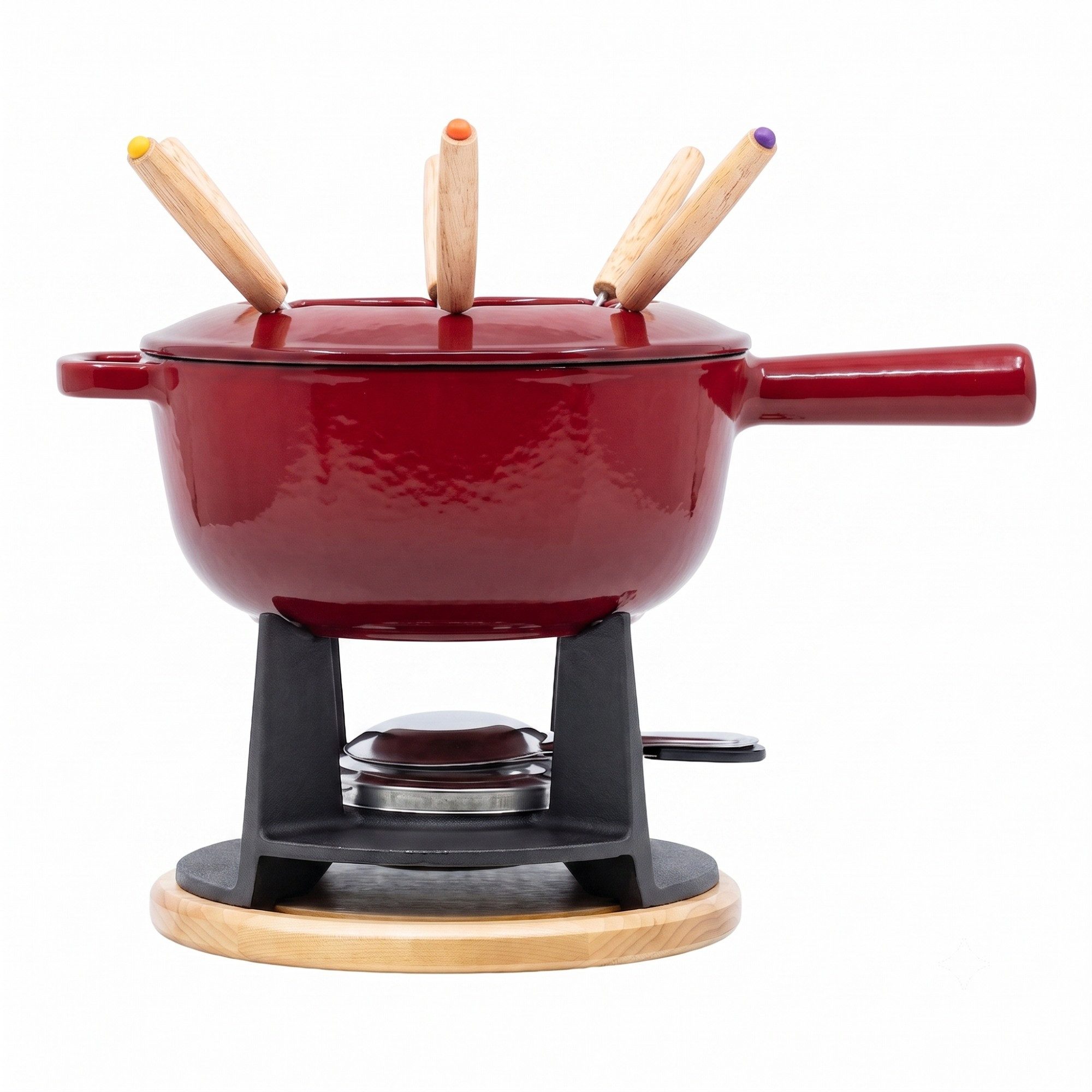 osoltus Fondue osoltus Fondue Käsefondue Set Gusseisen Matt Rot Emaille